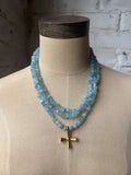 Aquamarine Gold Cross