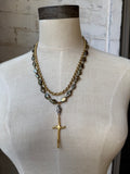 Freshwater Gold Pearls with Gold Cross