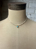 White with Turquoise Drop