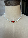 Pearls with Red Center Bead